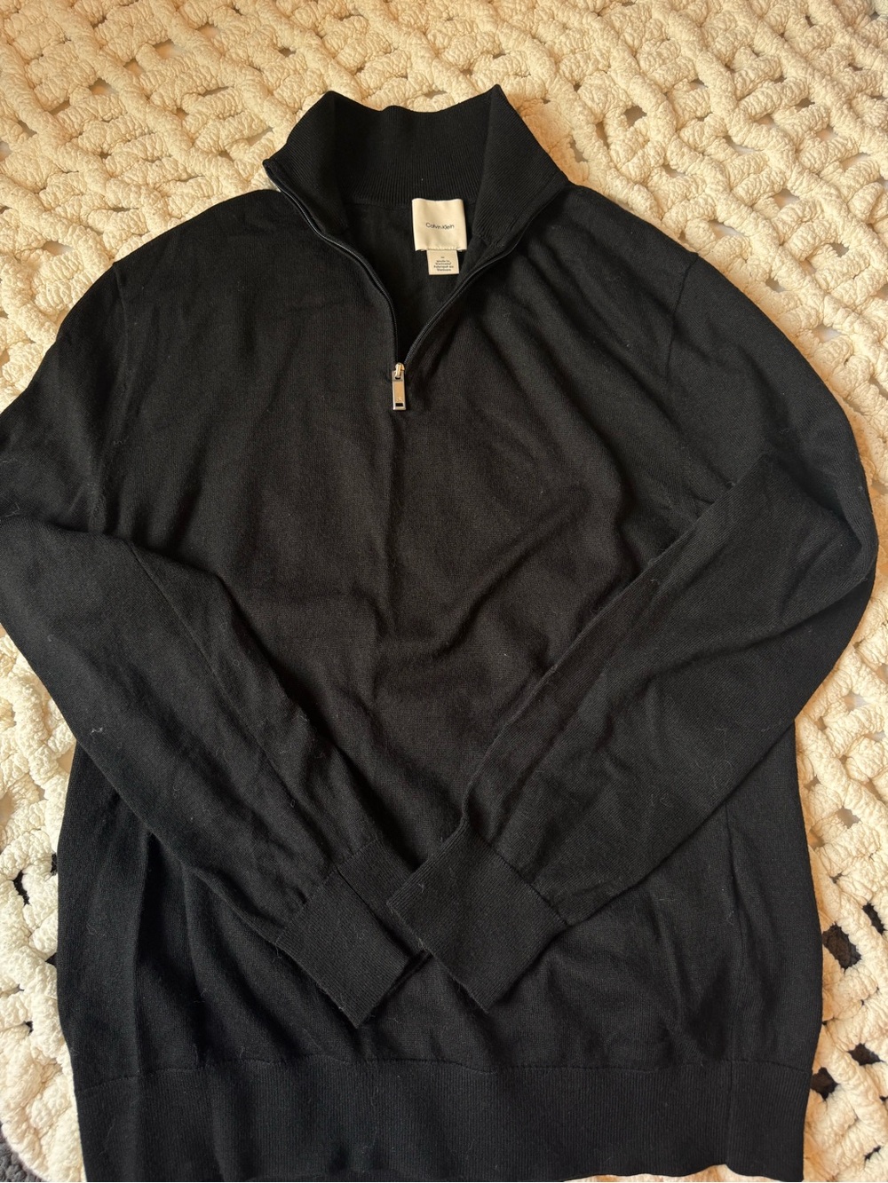 Calvin Klein Black Quarter-Zip Men’s Sweater